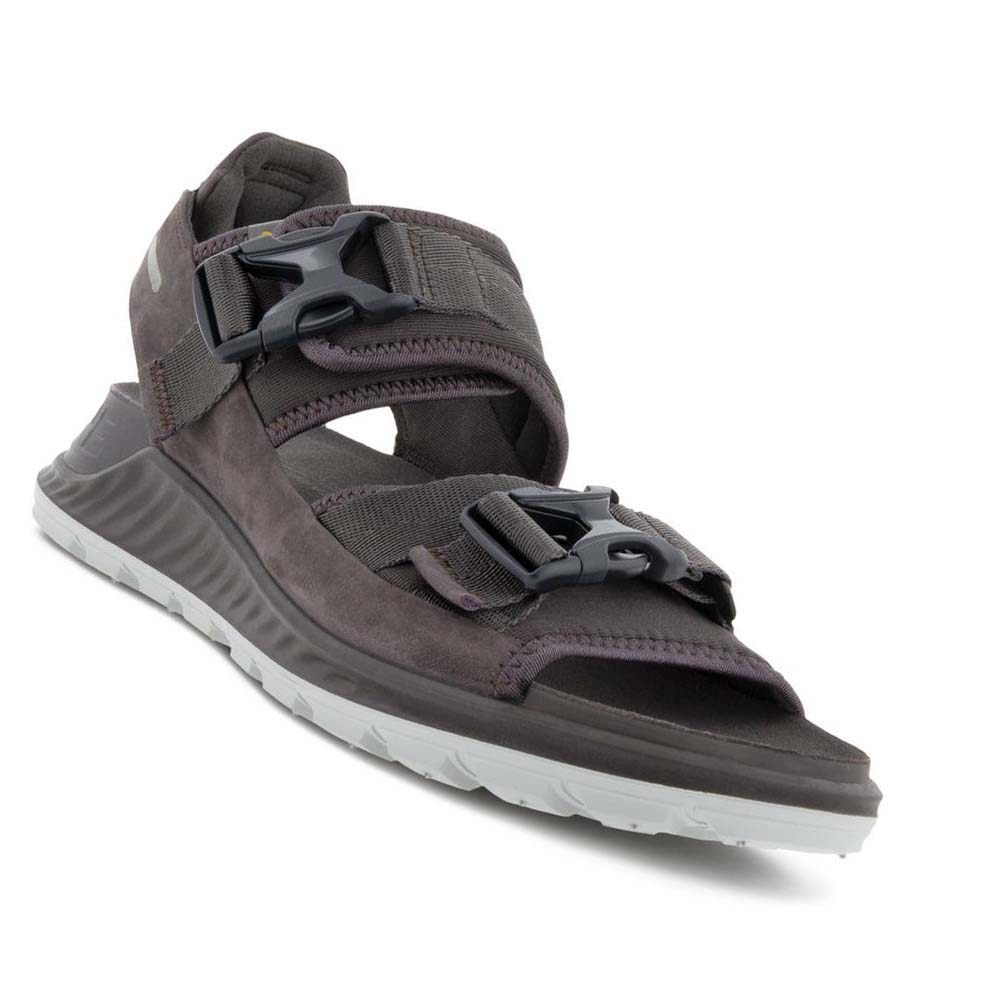 Men's Ecco Exowrap 2 Strap Buckle Sandals Grey | Canada 587BEX